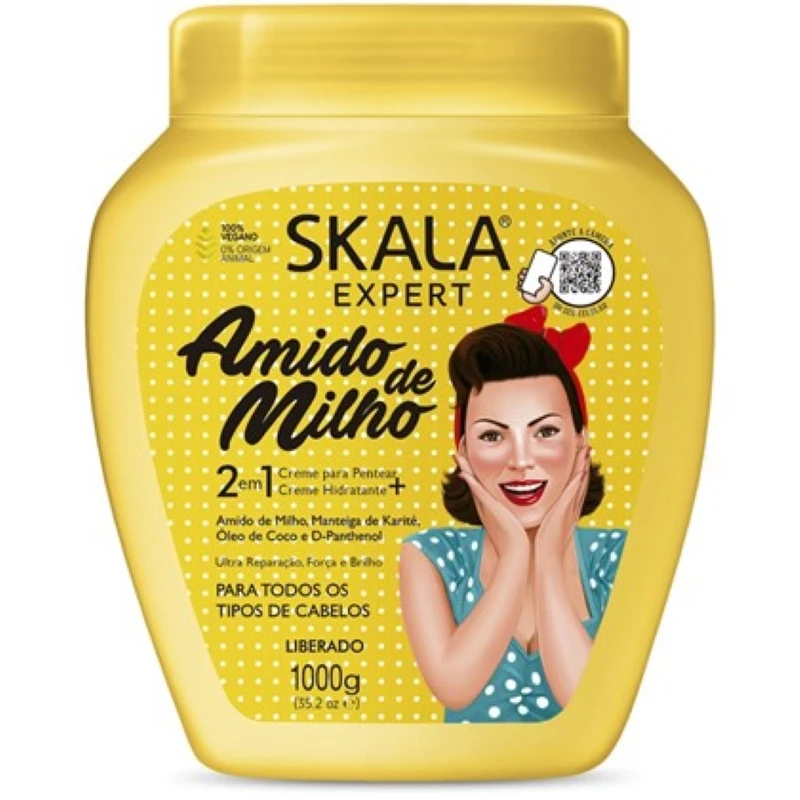 Creme Para Cabelo Skala Amido De Milho 2 Em 1 - Kg Vegano |