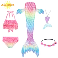 angelgirl mermaid tail swimming costumes cosplay costume for holiday beach clothes mermaid swimsuit for kids swimmable dresses