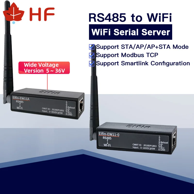 Внешняя антенна HF Elfin-EW11A-0 5 ~ 36 В с широким напряжением беспроводные сетевые
