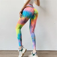 leggings sport women fitness tie dye yoga pants high elasticity gym workout colorful sport running sweatpants