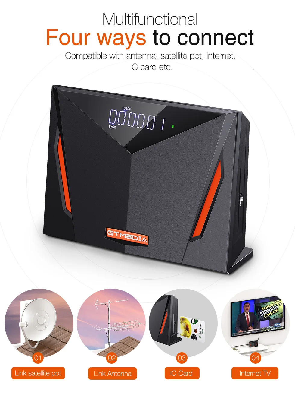 Новый спутниковый ТВ-приемник GTmedia V8 UHD DVB-S/S2/S2X + T/T2 кабель H265 4K Ultra HD встроенный Wi-Fi