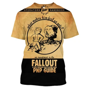 Футболка LIASOSO Fallout 4 для мужчин и женщин, летняя повседневная футболка из полиэстера с 3D рисунком аниме, Забавный Топ