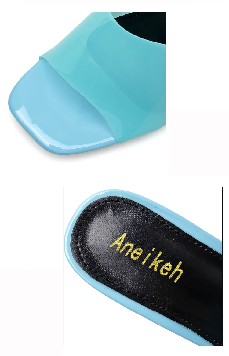 Aneikeh/Новинка, модный, из ПВХ, прозрачный шлёпанцы для женщин туфли на высоком каблуке с открытым носком на очень высоком Для женщин на высоком каблуке с украшением в виде кристаллов; Для женщин; прозрачные тапочки 42