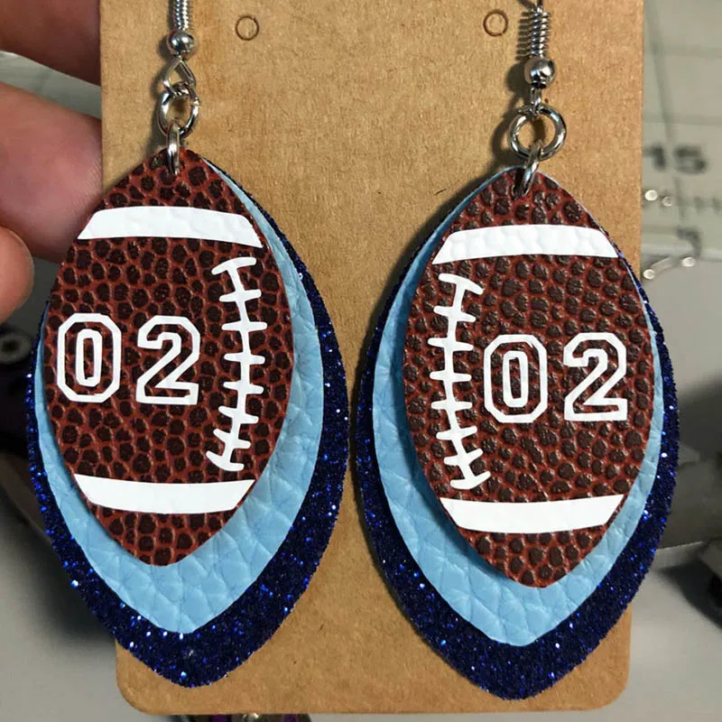 Трехслойные серьги из искусственной кожи с блестками | Украшения и аксессуары