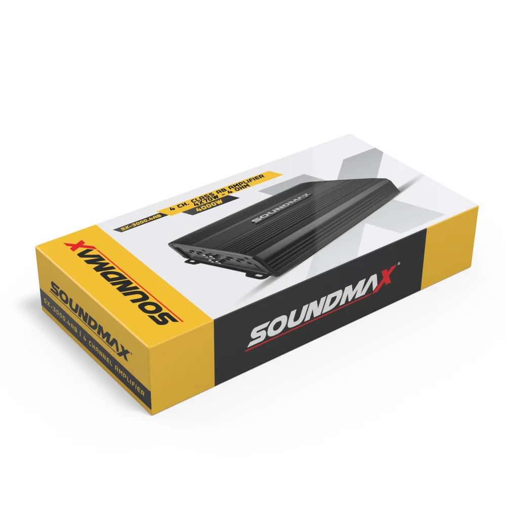 SX-3000.4AB автомобильный усилитель 4 канала RMS Ом: × 70 Вт • 2 85 |