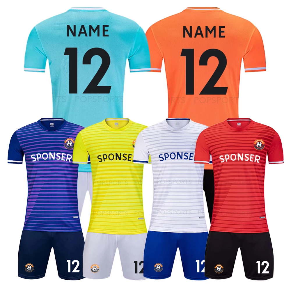 

Kids and Men Football jersey suits Kit uniform DIY name number logo Soccer short sleeve jersi training set