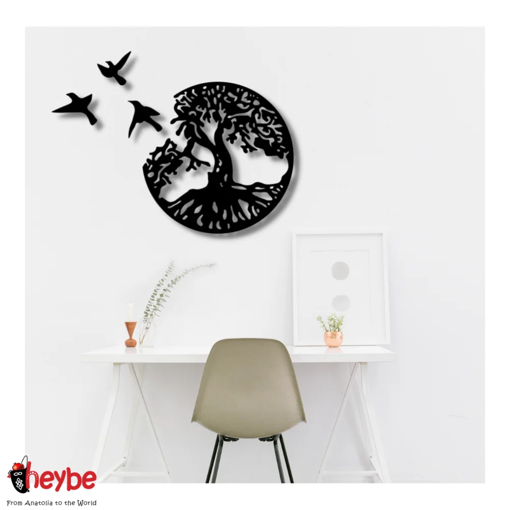 Дерево Жизни и Птицы Деревянный Декор Стен Живопись Природа Гостиная Спальня