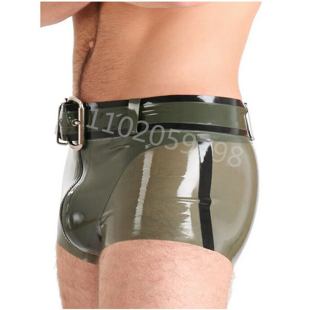 

Мужские латексные трусы-боксеры, резиновые прозрачные трусы-боксеры на молнии с поясом, костюм для косплея kakegurui