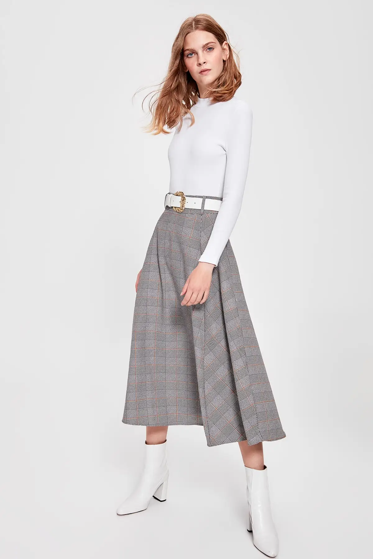 Серый Arched Hem TWOAW20ET0340|Женские юбки| |