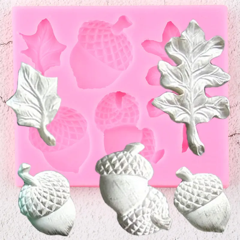 

Pine Cone Nut Silicone Mold Acorn Leaf Fondant Cake Decorating Tools Cupcake Candy Polymer Clay Chocolate Gumpaste Mould