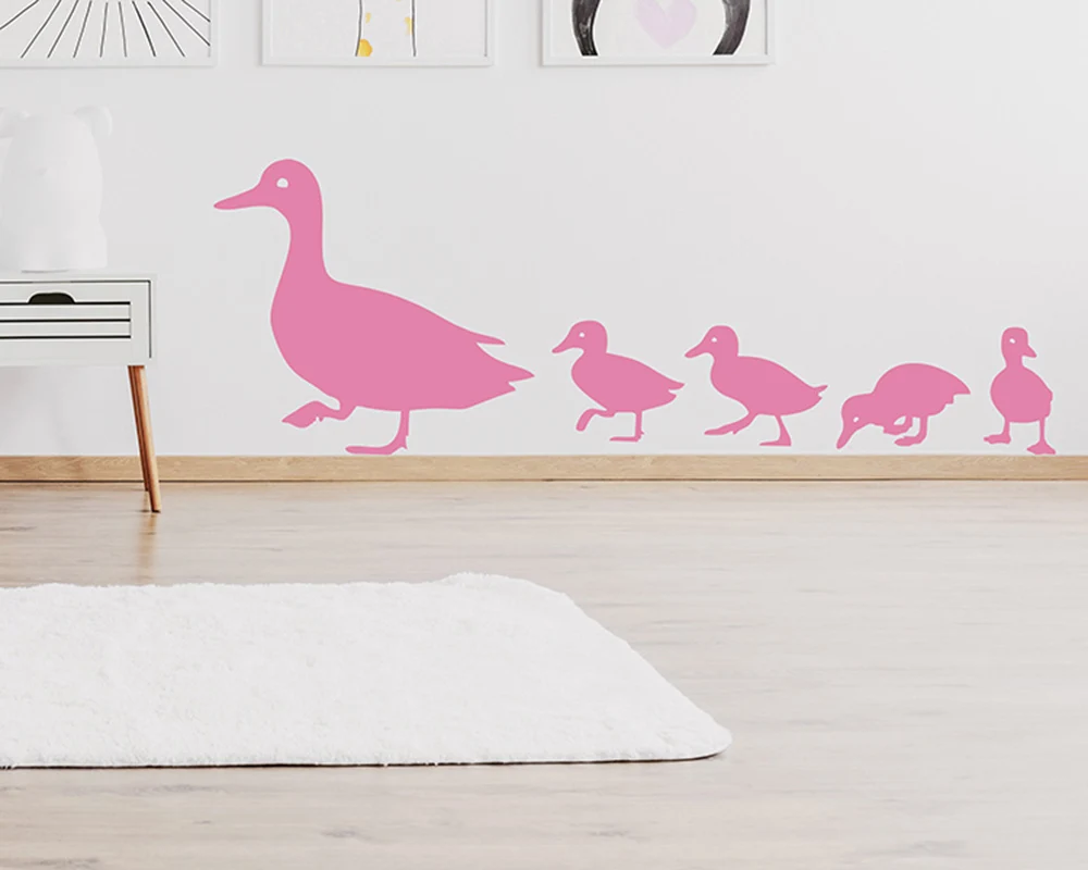 Наклейка на стену Семья уток Виниловая наклейка утка семейство утку Детская