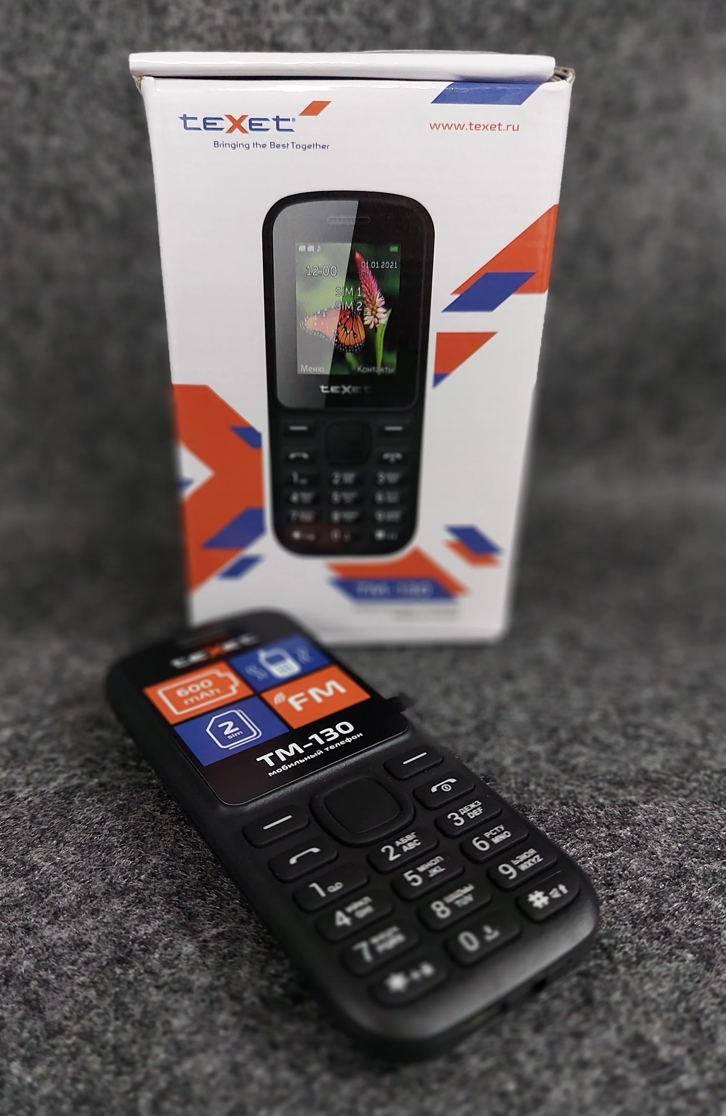 Cell phone teXet tm-130 black 2sim 1.77 &quot TN 128x160 FM Micro SD 600 Ma * h | Мобильные телефоны и аксессуары