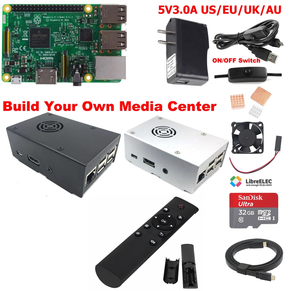 Комплект 2 Raspberry Pi 3 Model B медиацентр Kit M3B01 - Комплект: Комплект 2