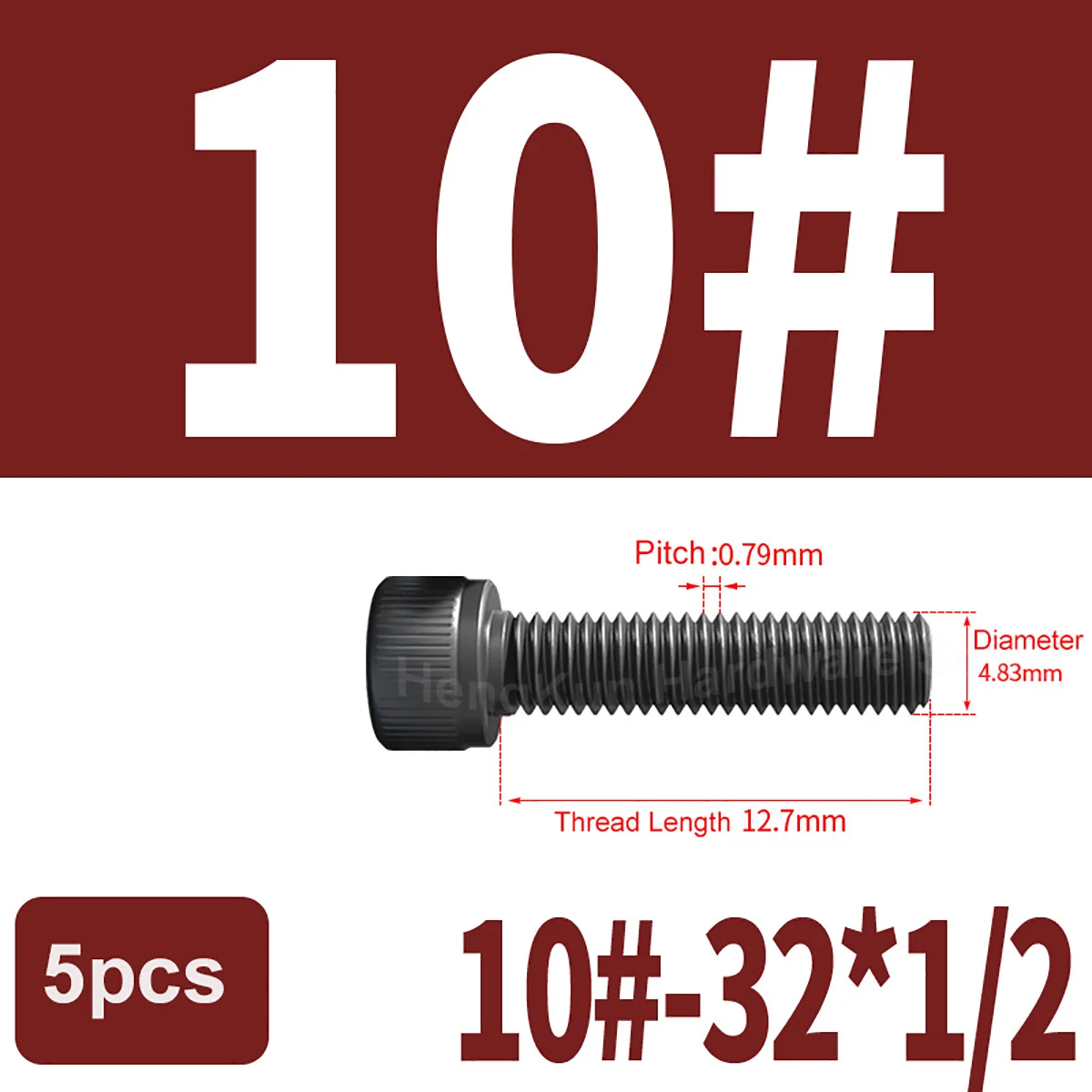5 шт./лот UNC 10 #-32 резьба 12,9 класс винты с шестигранной головкой черные шестигранные болты с шестигранной головкой