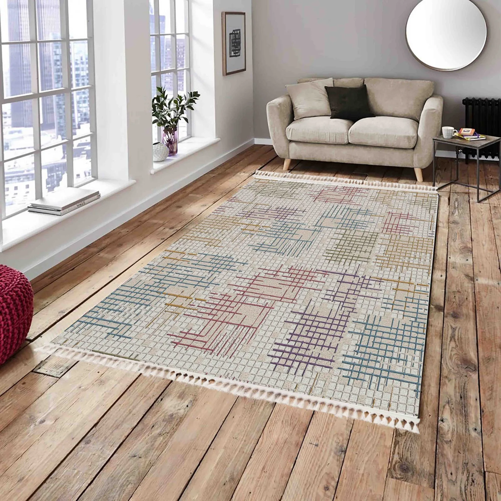 

NON SLIP BOTTOM CARPET WASHABLE THIN CARPET SOFT TEXTURED