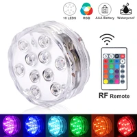 10 led remote controlled rgb submersible light waterproof fishing underwater lamp outdoor swimming pool garden pond lighting