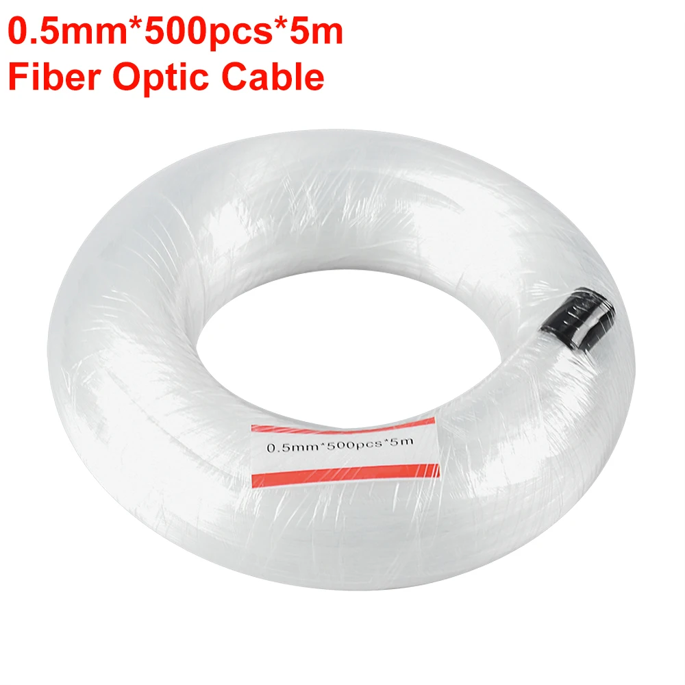

0.5mm*500PCS*5M PMMA Plastic End Glow Fiber Optical Cable For All Kind LED Light Engine DIY Starry Sky Effect
