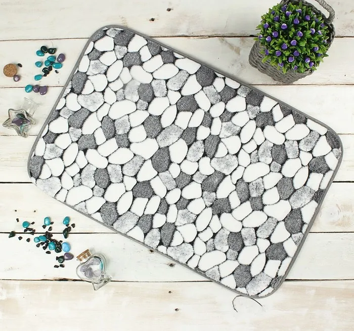 Тисненый в виде булыжника коврик для ванной нескользящие напольный душа камни