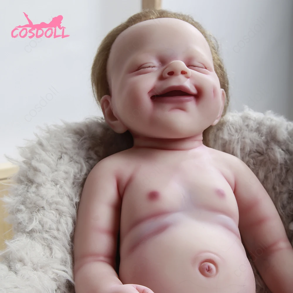 47cm reborn baby Soft 100% silikonowa realistyczna lalka podobne prawdziwe dziewczyny oczy zamknięte juguetes zabawki dla dzieci