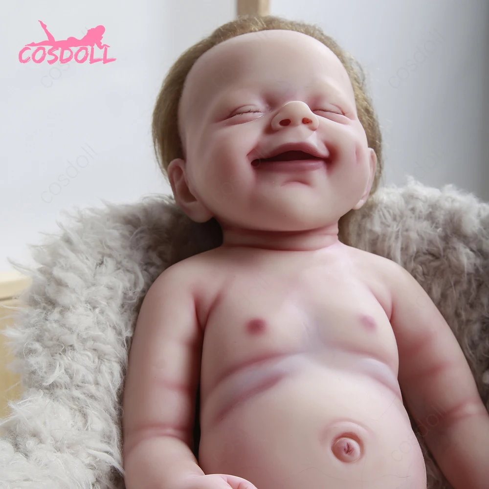 47 см reborn Детские Мягкие 100% силиконовая Реалистичная кукла подобный настоящая