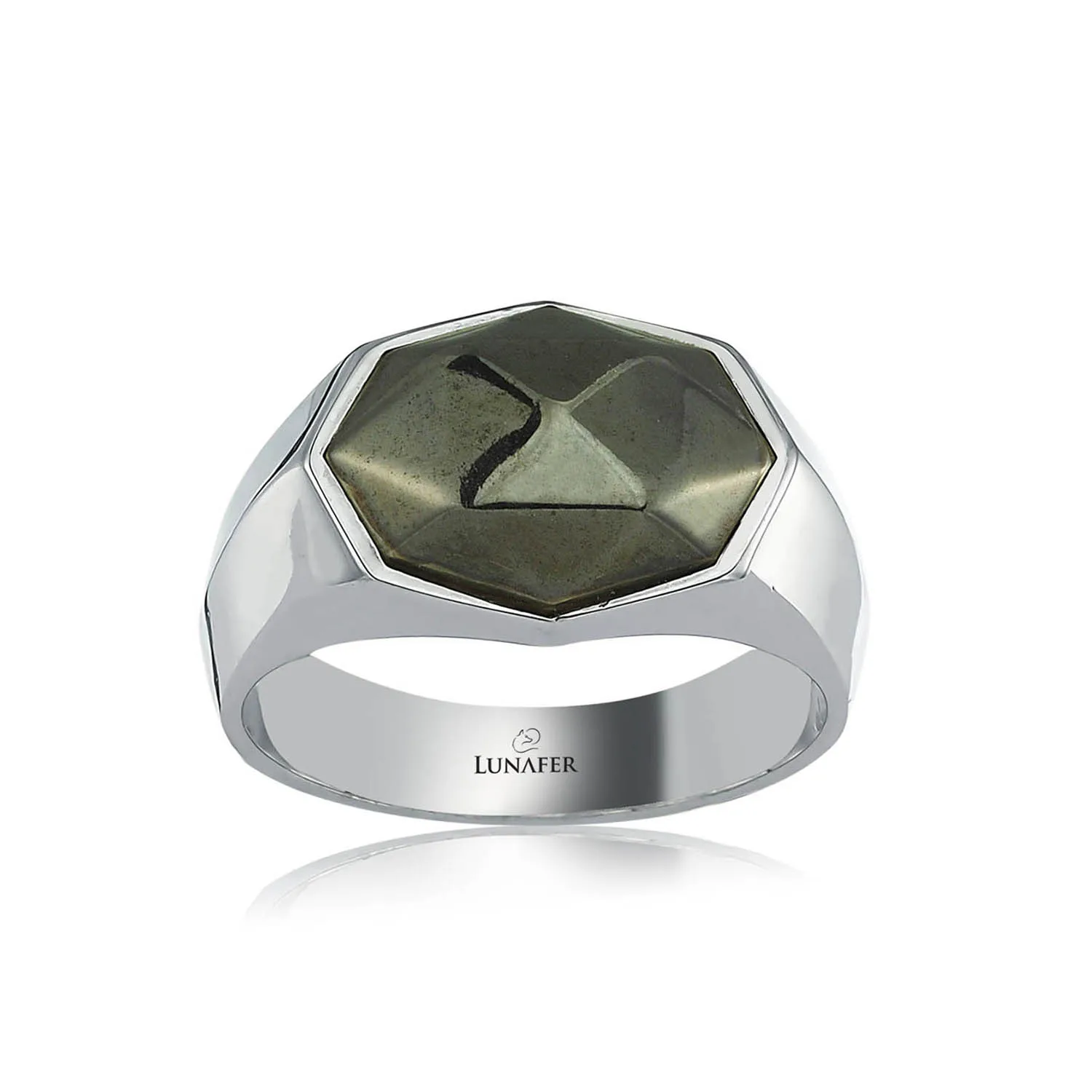 

Lunafer Meteors Ring, Black And White Rhodium Plated, 925 Sterling Silver