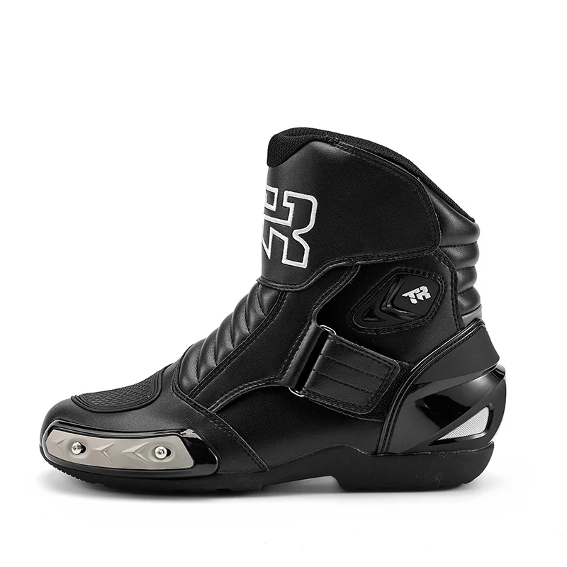 

Motorcycle Riding Boots Men's Racing Shoes Motocross Windproof Metal Anti-Collision Shift Gear Microfiber Leather Moto Boats
