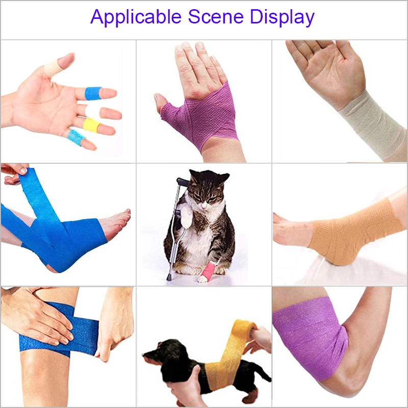1PC 4.5m Colorful Elastoplast Self Adhesive Elastic Bandage Sports Knee Finger Ankle Palm Shoulder Athletic Wrap Tapes