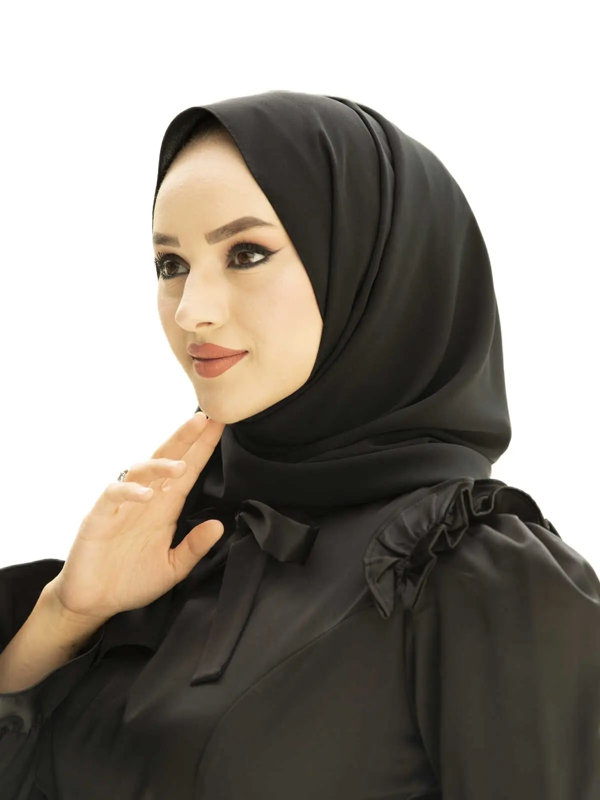 Черный Дубай Турция Для женщин Молитва Хиджаб Платок с шалью Müslim Hijab Fashıon
