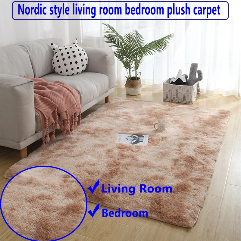 

Nordic Style Living Room Bedroom Plush Carpet Fluffy Carpet Table Mat Non-slip Floor Mat