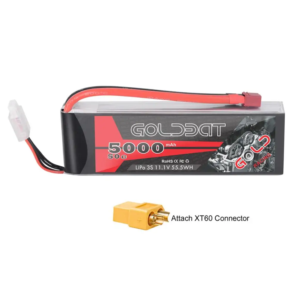 Аккумулятор GOLDBAT 5000 мАч 11 1 В 3S 50C Lipo RC мягкий чехол с разъемом Deans T и XT60 для осевых
