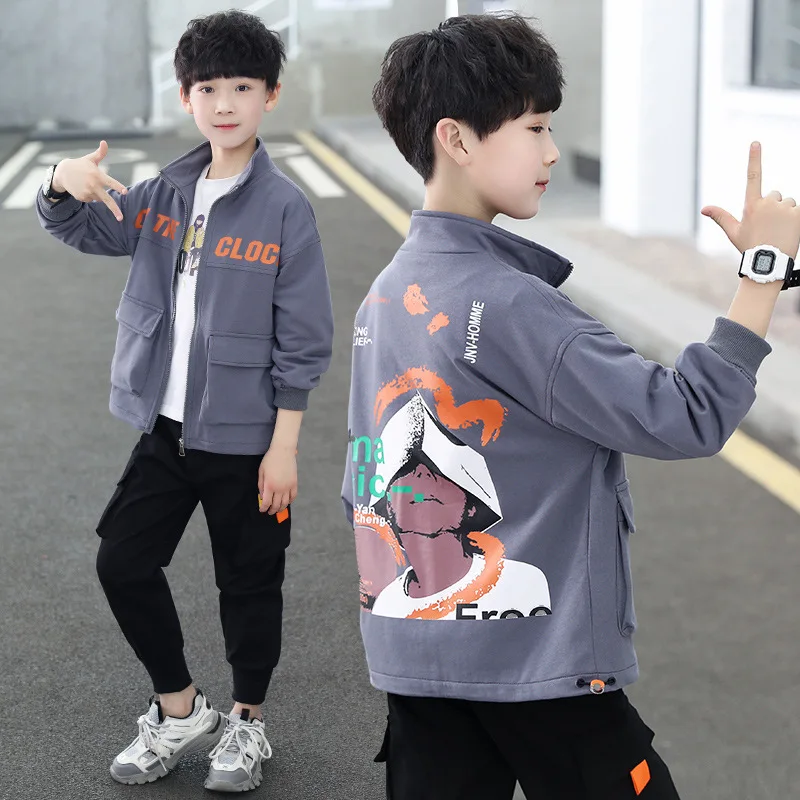 

Fashion Spring Autumn Boy Coat Overcoat Top Kids Costume Teenage Gift Children Clothes High Quality Plus Size