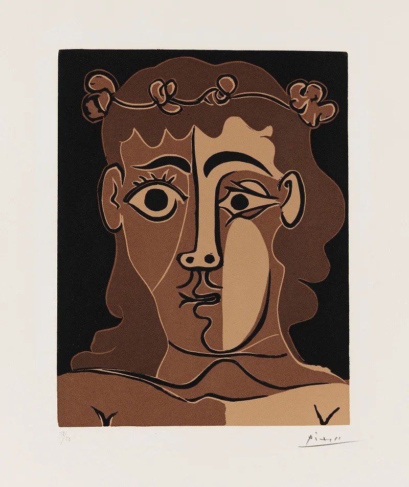 

Home Decoration Pablo Picasso Brown Black Face Canvas Painting Wall Art Poster Modular Picture No Frame For Bedside Background