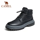 Мужские ботинки CAMEL из натуральной кожи, новинка осень-зима 2021, мужские зимние ботинки с бархатной подкладкой, Мужская теплая черная универсальная повседневная обувь