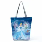 Disney платье принцессы Золушка с принтом сумка через плечо сумка-тоут анимации Эко многоразовые сумки для покупок синий пляжная сумка высокого Ёмкость Сумки из натуральной кожи