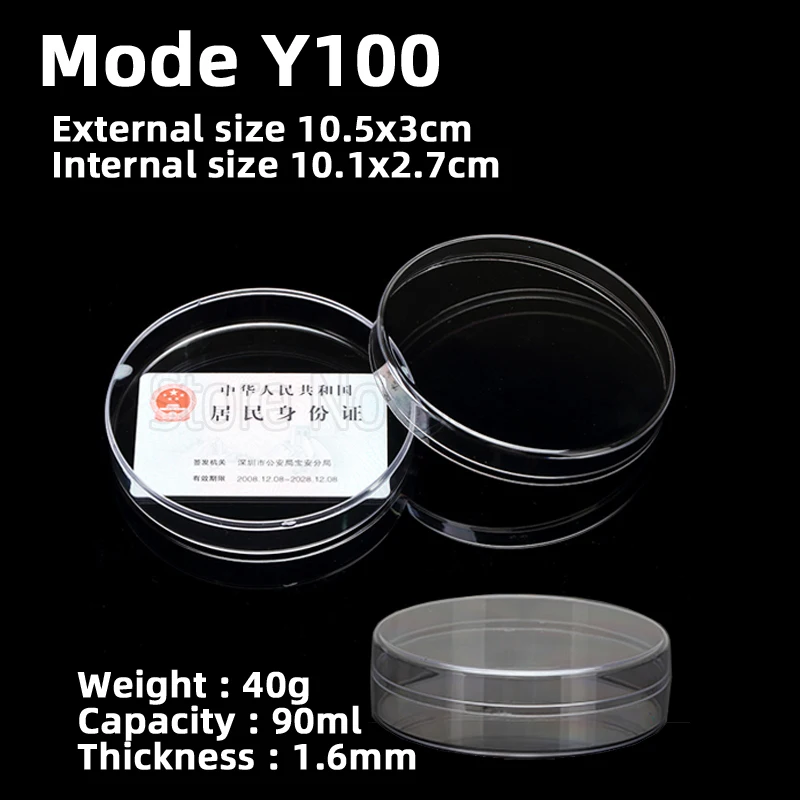 

6 pieces Y100 Round Plastic Case Parts Accessory Organize Storage Screw Sample Transparent Box 10.1x2.7cm