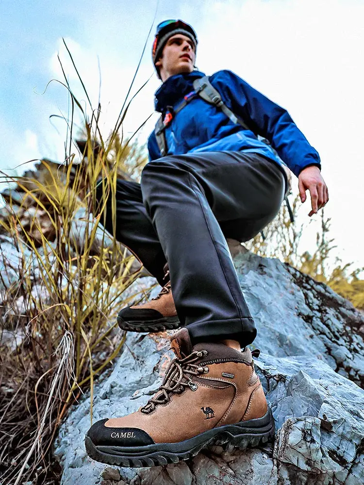 Golden Camel Men Shoes High Top Hiking Shoes Anti-Slip Sneakers Outdoor Trekking Shoes For Men Tactical Military Boots for Men