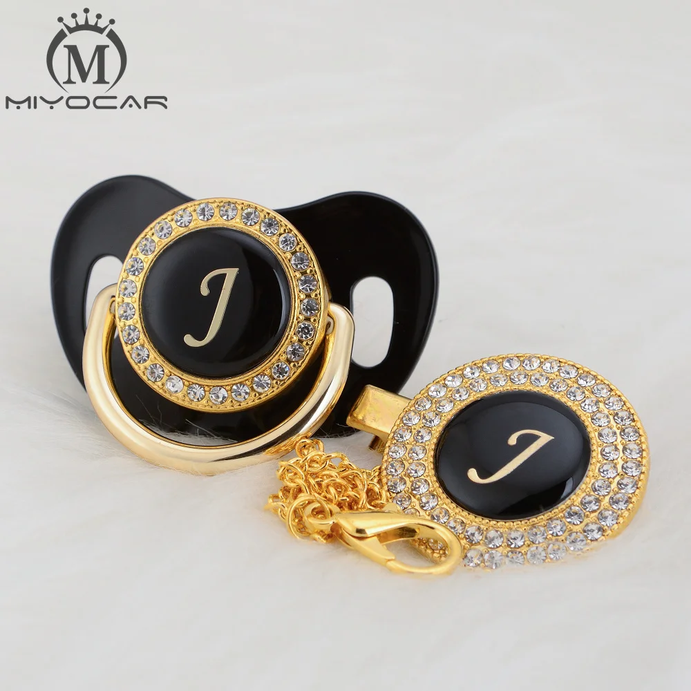 MIYOCAR Красивая шикарная пустышка и Клип Набор имя инициалы буквы J уникальный BPA