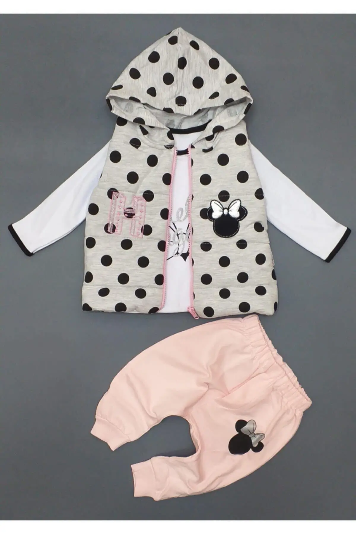 

Newborn Essentials Baby Children Girl Clothing 3 Pcs Set Soft Cotton 3-18 Months T-Shirt Body Hooded Vest Trousers Baby Gift Set