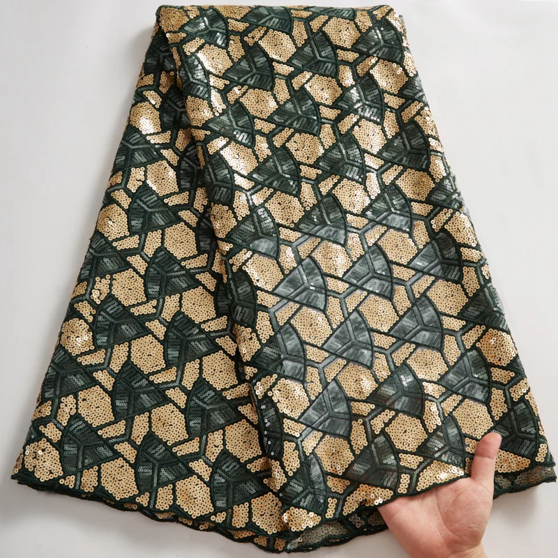 Новейшая африканская кружевная ткань с вышивкой и блестками нигерийская