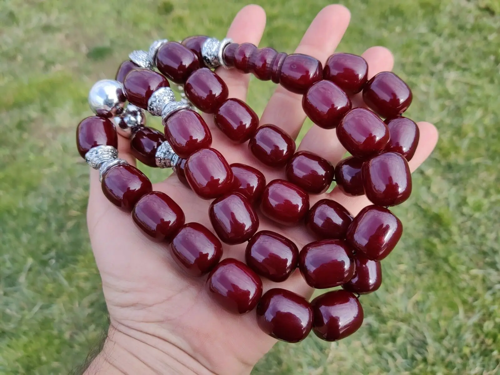 İslam Ottoman Kahraman Faturan German Cherry Amber Sandalous Misbaha Rosary Free Shipping Tasbih Tesbih İslamic Arabic Gift #47B