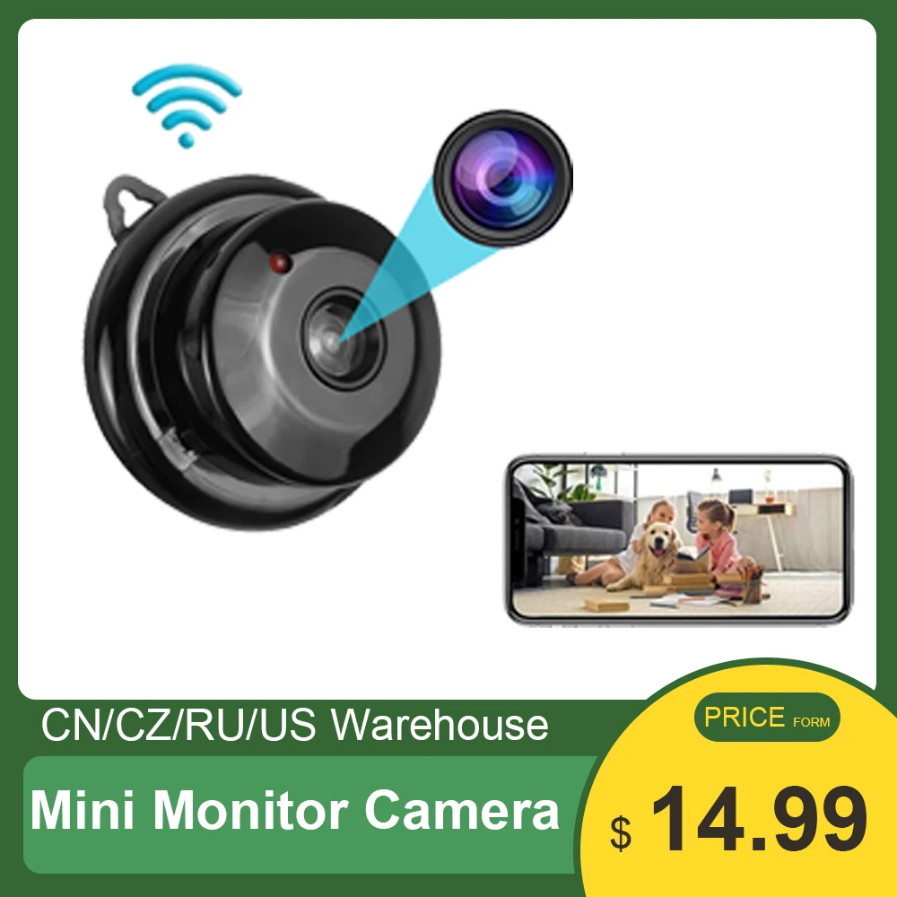 

Миниатюрная Wi-Fi IP-камера HD 1080P, беспроводная комнатная камера с широким углом обзора и ночным видением для дома, офиса, магазина, детской безо...