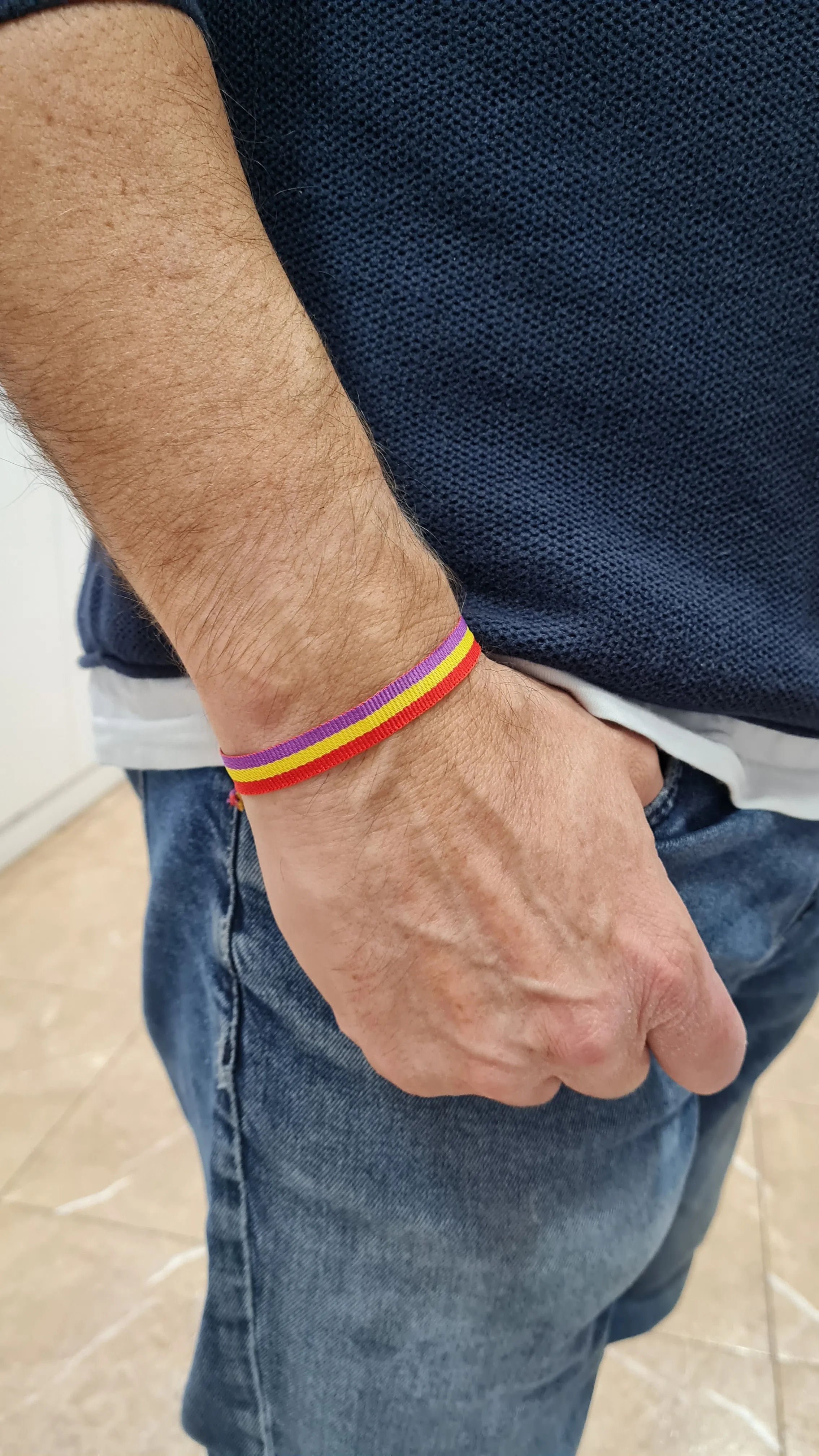 Браслет с флагом республиканской Республики широкая полиэфирная лента кольцом