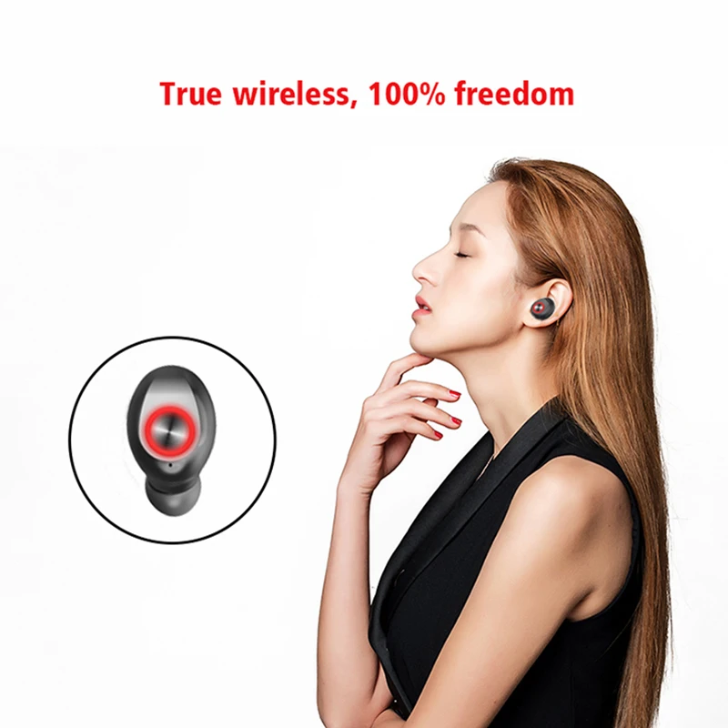 5 0 Bluetooth Беспроводной наушники Водонепроницаемый Хэндс фри с светодиодный