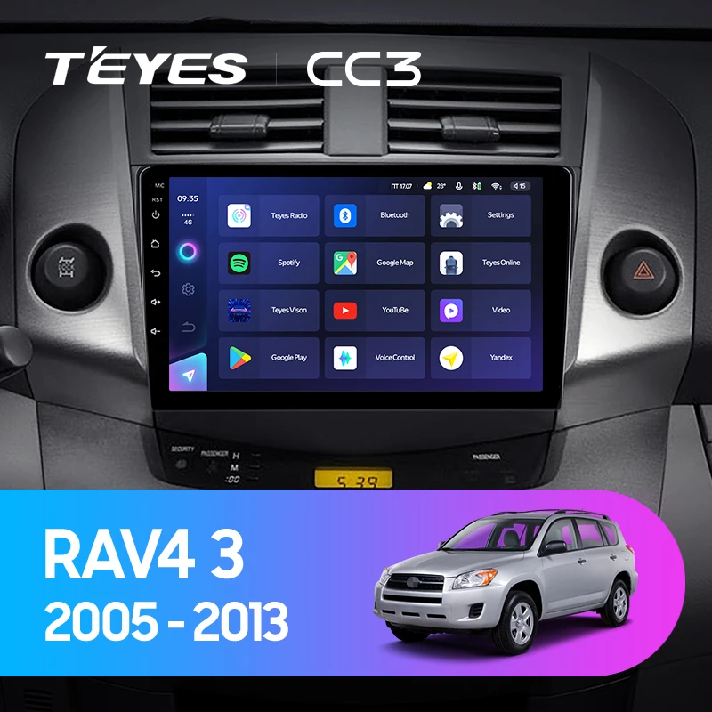 TEYES CC3 Штатная магнитола For Тойота РАВ4 3 XA30 Toyota RAV4 2005 - 2013 до 8-ЯДЕР 6 + 128ГБ 27EQ DSP carplay