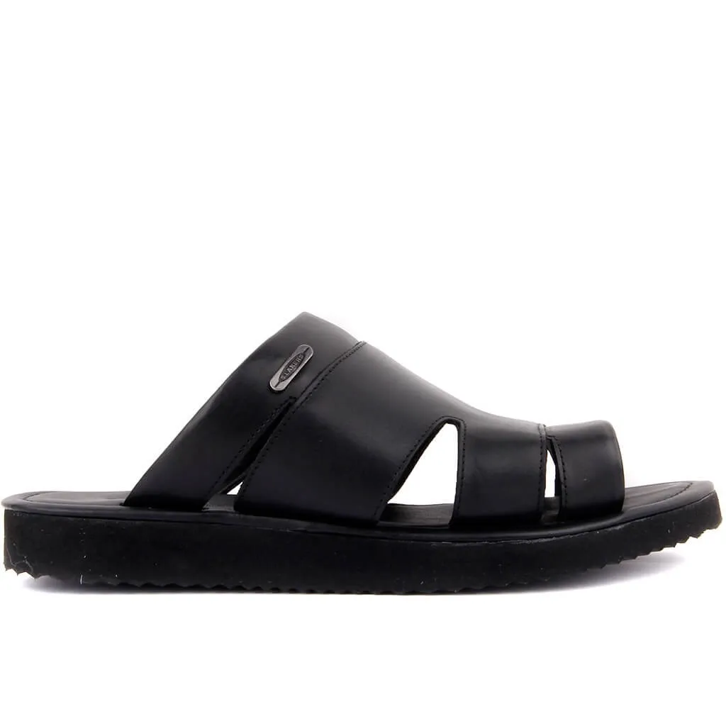 Sail Lakers/черные мужские уличные летние тапочки из натуральной кожи Новинка 2020