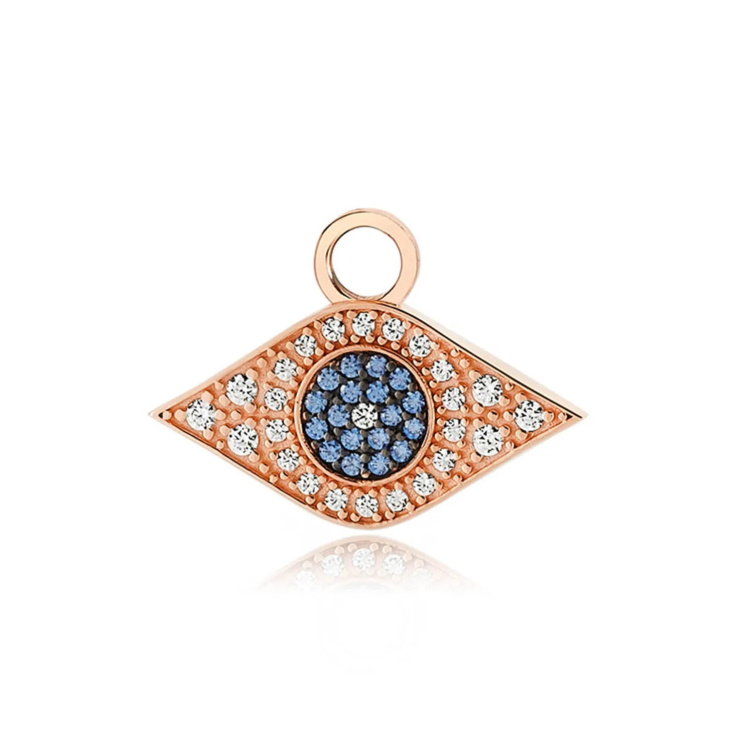 

Valori Jewels Blue Evil Eye, Zirconia White And Fancy Blue Gemstone, Rose Gold Plated, Sterling Silver Earring Charm