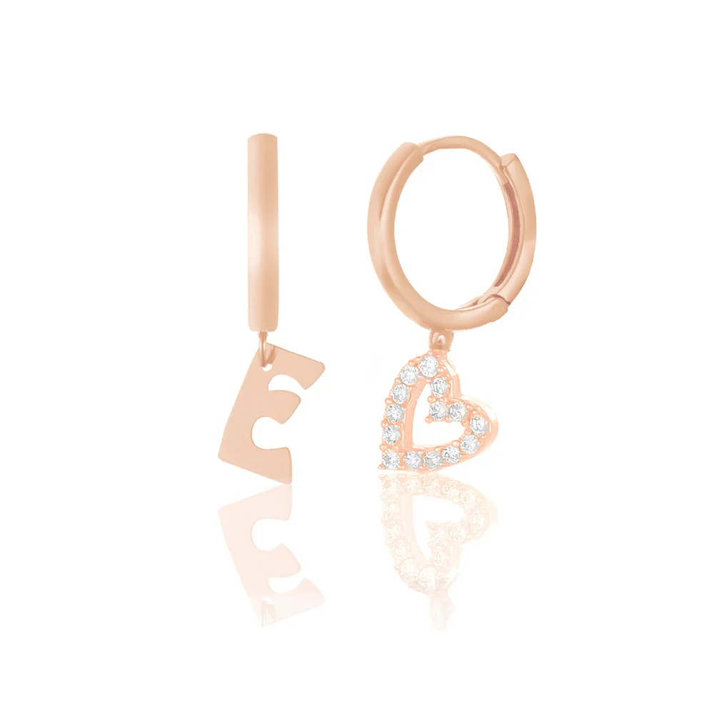 

Showy Earrings 925 Sterling Silver Letter E Jewelry For Women Rose Gold Plated With Zircon Drop Earrings