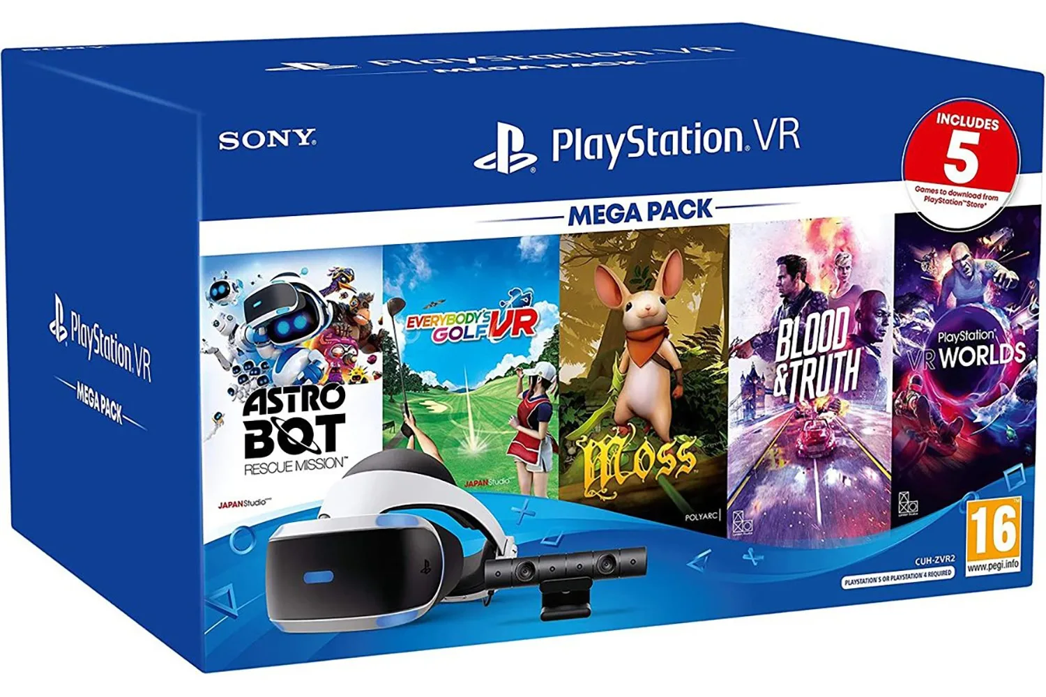 Шлем виртуальной реальности Sony PlayStation VR Mega Pack Bundle + переходник для PS5 ( PS PS4 ) - купить
