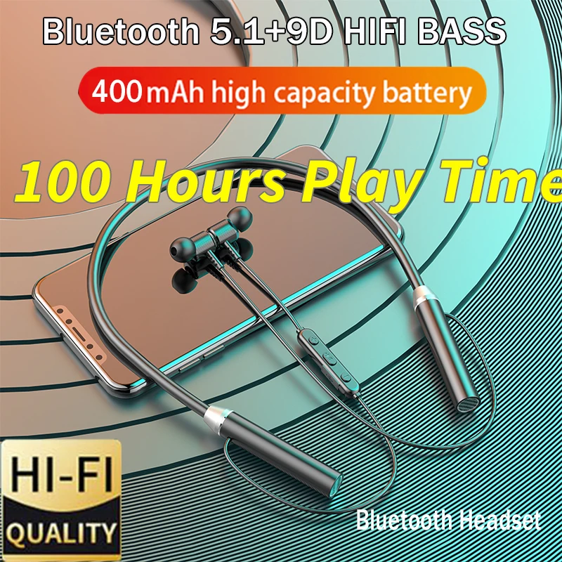 

Waterproof Sport Bluetooth Earphone TWS Wireless Neckband Headphone Bluetooth 5.1 Earbud 9D Stereo Hifi Headset with Microphone