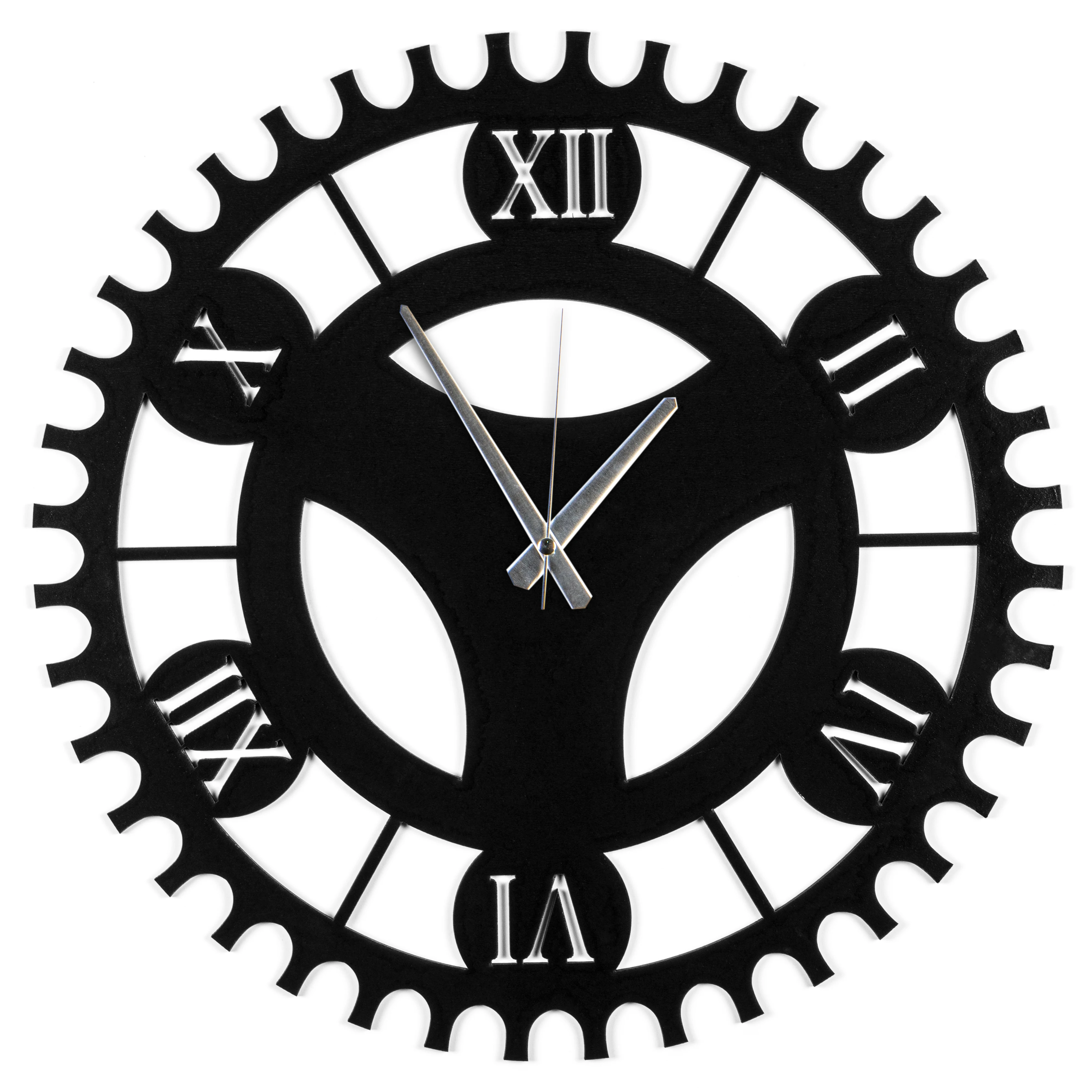 

Mechanical Gear Roman Numeral Wooden Circular Wall Clock Modern Abstract Design Home Style Luxury Decoration Art Decor For Living Room Quartz Silent Mechanism Vintage Large Office Kitchen Decorative Bedroom Study